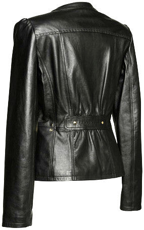 Black studded jacket womens top