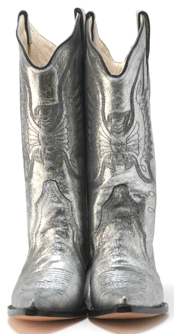 Fashion Women's Silver Western Cowboy Boots by Montserrat Messeguer in Vancouver & Canada